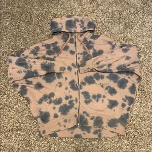 SO Womens Tie-Dye Size Small Oversided Zip Up Hoodie